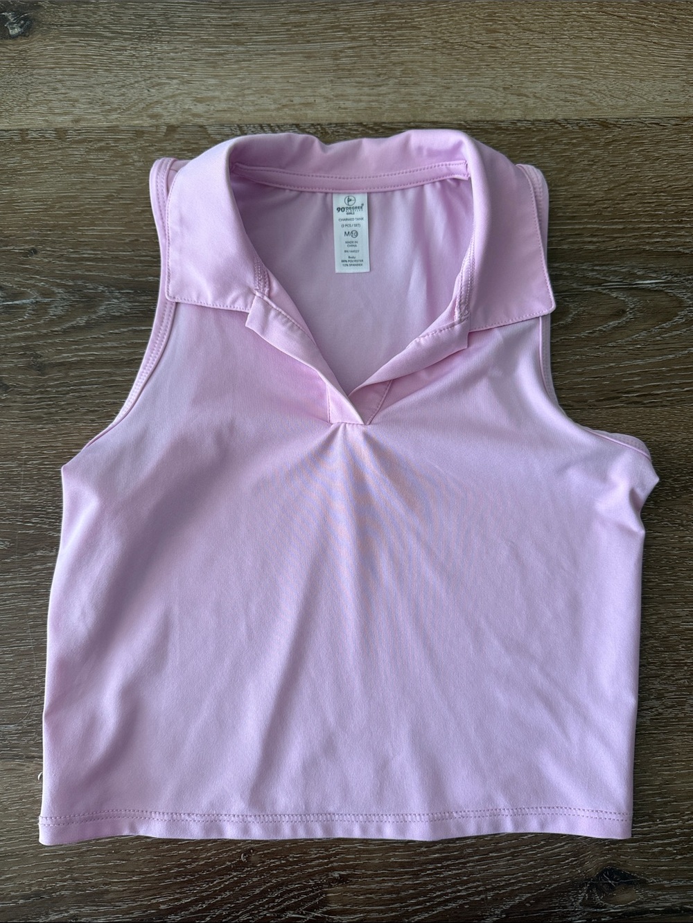 90 Degree By Reflex Girls' Pink Sleeveless Polo Top Golf Tennis Tank Shirt M